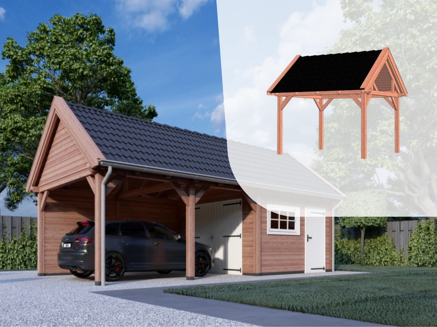 Trendhout Buitenverblijf Zadeldak XL - 415 x 380 cm - Afbeelding 2